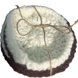 Handcrafted Crochet Coasters Set - White and Purple